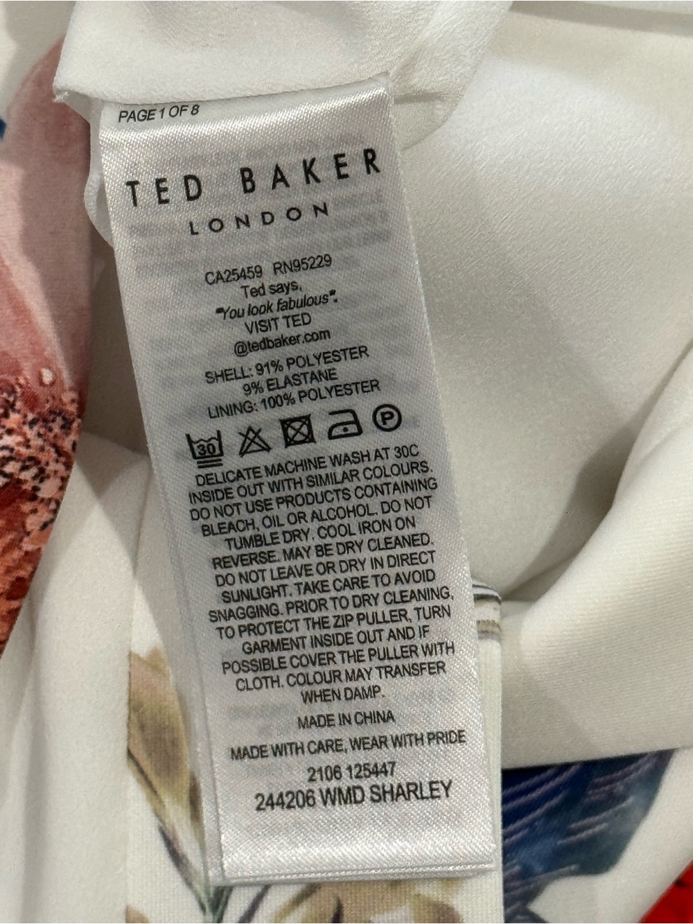 Ted Baker Sharley Jamboree Floral Midi Dress Size 2 - Picture 12 of 12